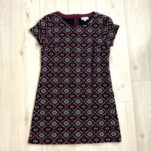 LOFT maroon pattern dress size Medium